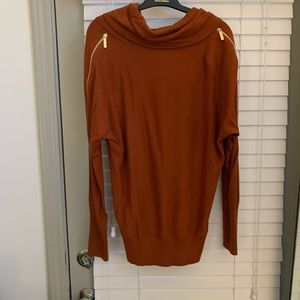 Michael Kors Zip Shoulder Cowl Neck Sweater (size Medium)